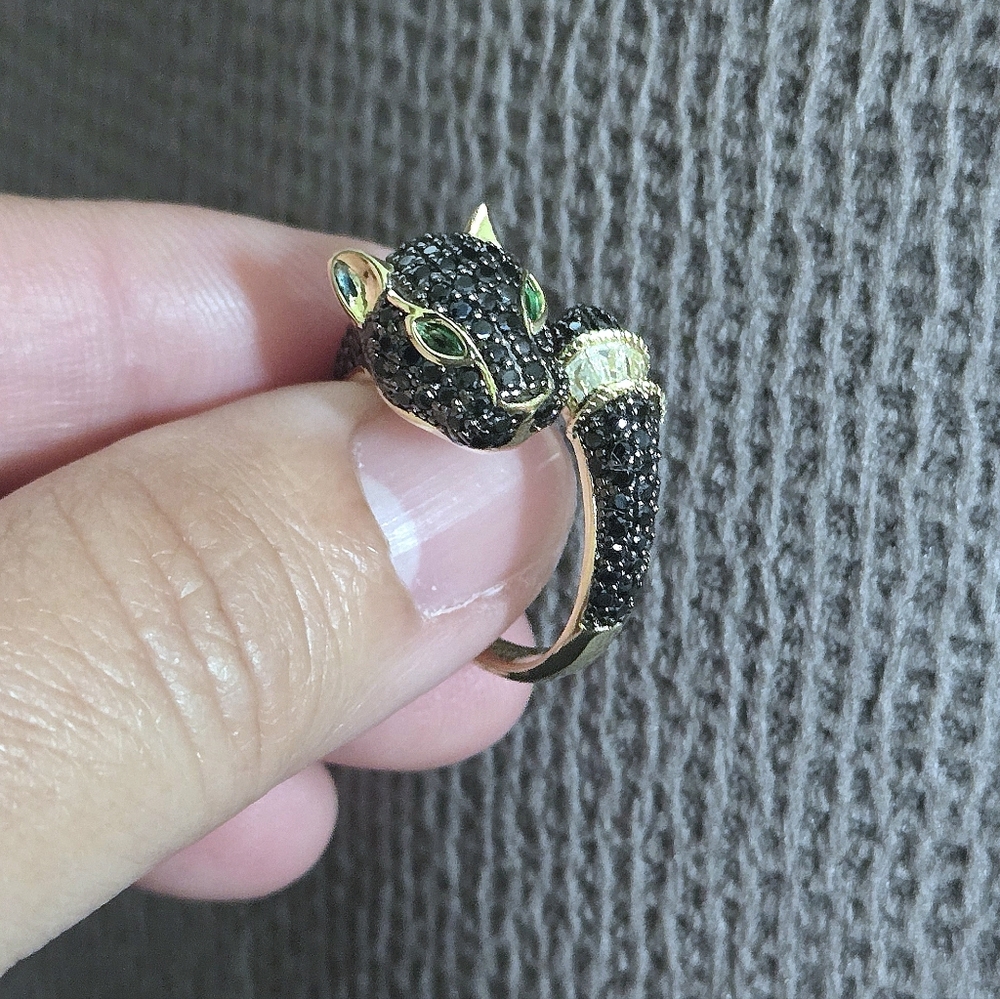 Cote d'Argent Black🖤 Panther Bypass Ring💍 - NWT - Picture 11 of 15